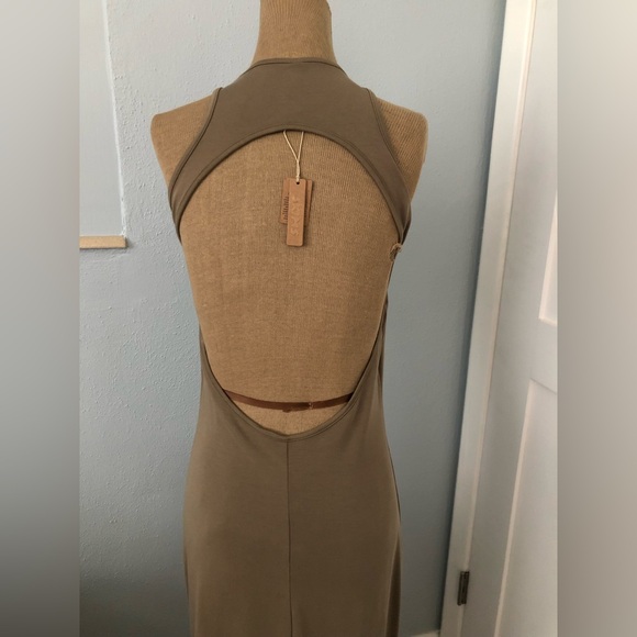 Skims Khaki Smooth Lounge Open Back Maxi Dress - NWT - Picture 6 of 8